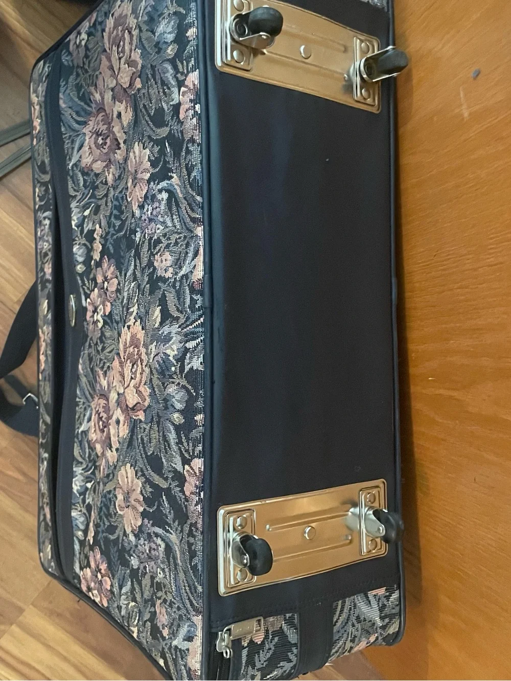 Jaguar Tapestry 80’s luggage set 4 pc vintage Mary Poppins blue pink green